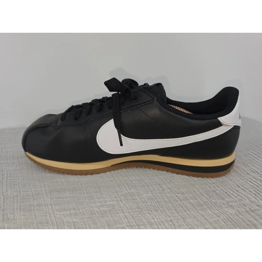 Nike Cortez Mens Black White Gum Light Brown Sneakers DM4044-002 Size 10